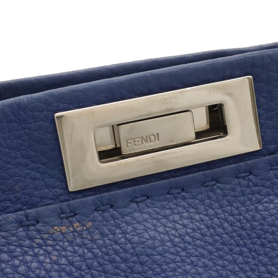 FENDI フェンディ セレリア ピーカブー レギュラー ハンドバッグ トートバッグ 2WAY ショルダーバッグ レザー ブルー 青 シルバー金具 | FENDI | 04