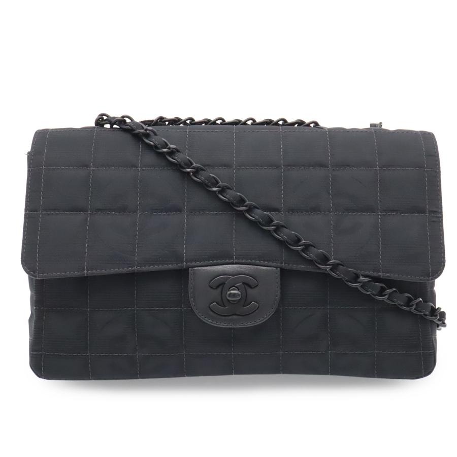 CHANEL シャネル ニュートラベルライン チェーンバッグ ショルダーバッグ 2WAY ナイロンジャガード レザー ブラック 黒 A15285 | CHANEL