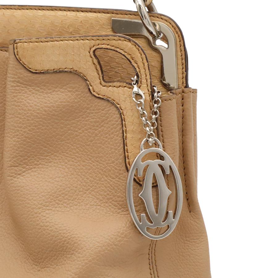 Cartier カルティエ マルチェロ ドゥ カルティエ パイソン 蛇 ワンショルダー ショルダーバッグ トートバッグ 肩掛け レザー ベージュ | Cartier | 08