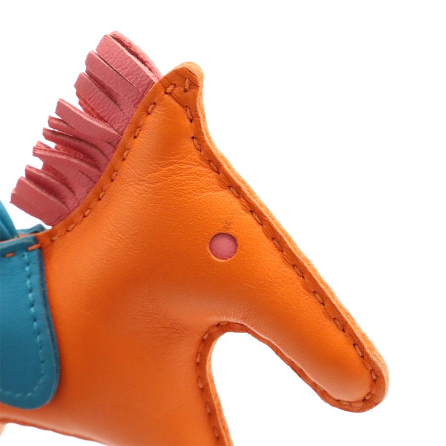 HERMES エルメス ロデオ MM バッグチャーム アクセサリー 馬モチーフ レザー アニョーミロ オレンジポピー ブルーザンジバル | HERMES | 04