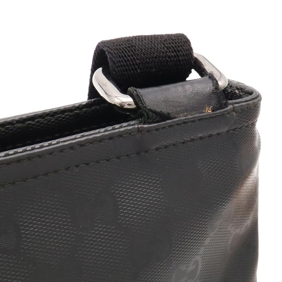 GUCCI グッチ GGインプリメ ショルダーバッグ ポシェット サコッシュ 斜め掛け PVC レザー ブラック 黒 シルバー金具 201538 | GUCCI | 04