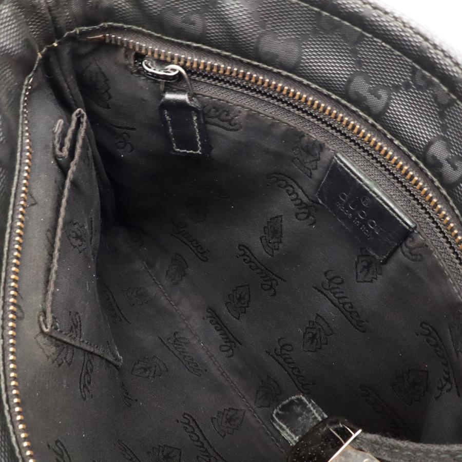 GUCCI グッチ GGインプリメ ショルダーバッグ ポシェット サコッシュ 斜め掛け PVC レザー ブラック 黒 シルバー金具 201538 | GUCCI | 07