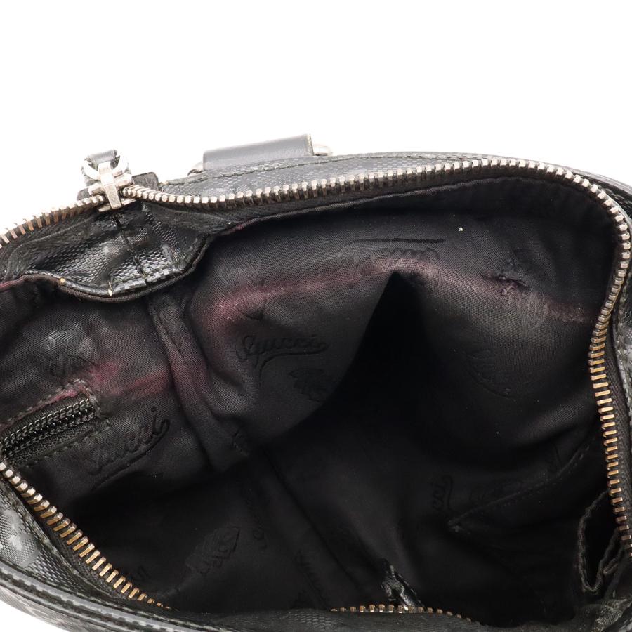 GUCCI グッチ GGインプリメ ショルダーバッグ ポシェット サコッシュ 斜め掛け PVC レザー ブラック 黒 シルバー金具 201538 | GUCCI | 08