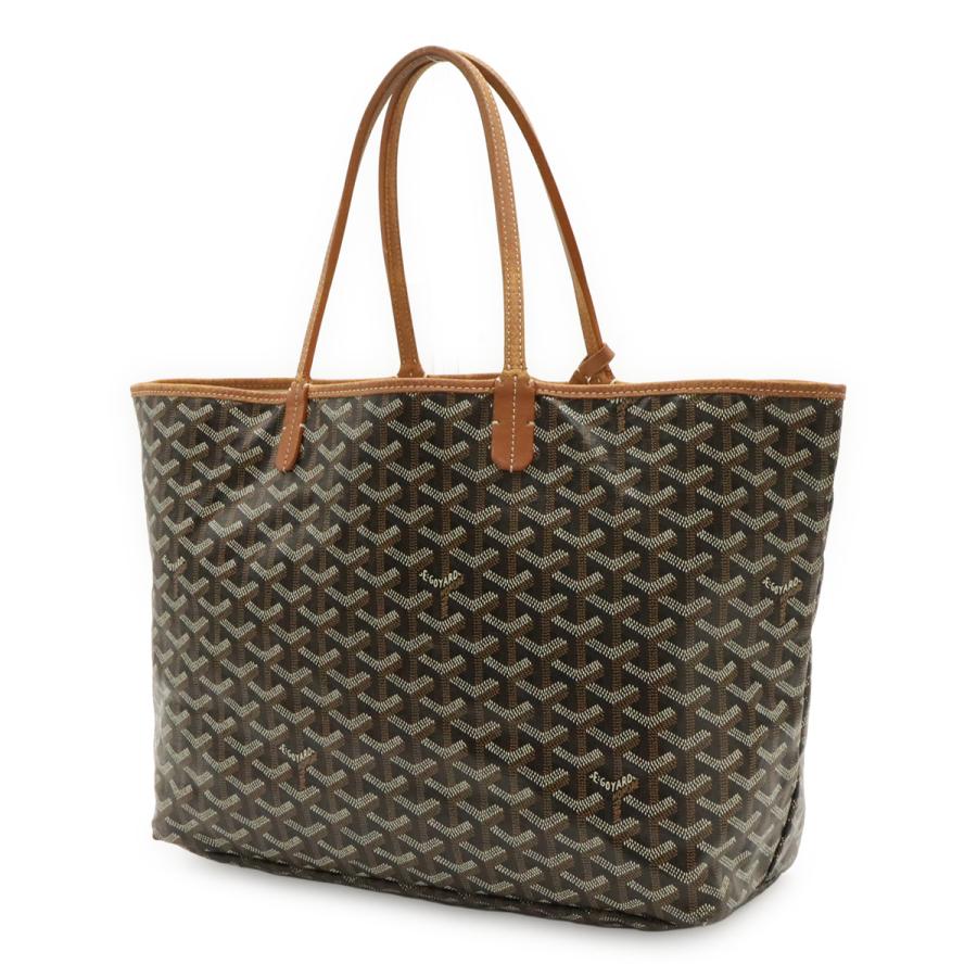 GOYARD ゴヤール サンルイPM トートバッグ ショルダーバッグ コーティングキャンバス PVC レザー ブラック 黒 ブラウン 茶 ポーチ付き | GOYARD | 01