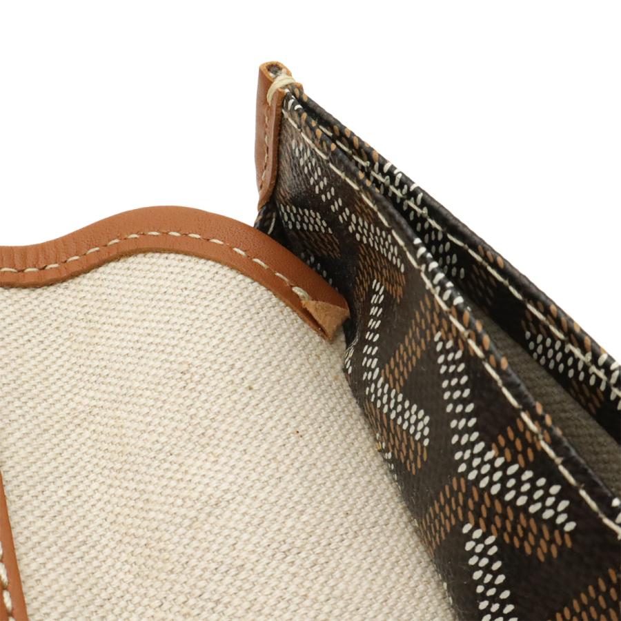 GOYARD ゴヤール サンルイPM トートバッグ ショルダーバッグ コーティングキャンバス PVC レザー ブラック 黒 ブラウン 茶 ポーチ付き | GOYARD | 07