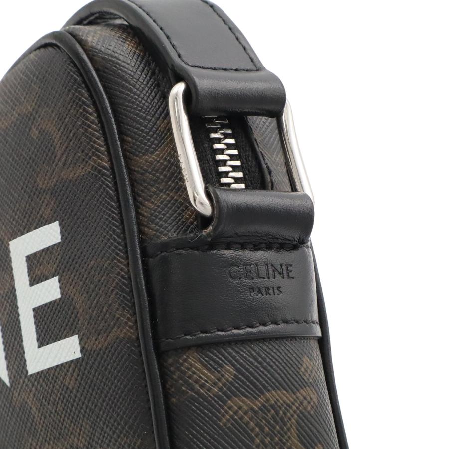 CELINE セリーヌ トリオンフ ミニ メッセンジャー ショルダーバッグ ポシェット 斜め掛け トリオンフキャンバス レザー ダークブラウン | CELINE | 04