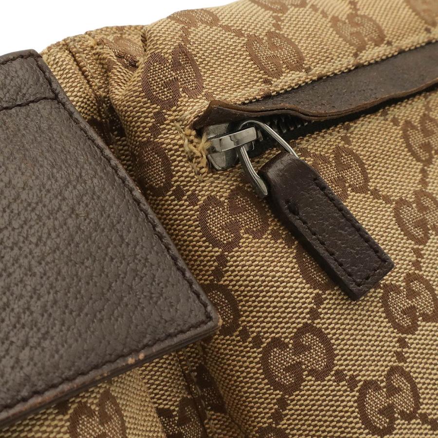 GUCCI グッチ GGキャンバス シェリーライン ボディバッグ ウエストポーチ ヒップバッグ レザー カーキベージュ ダークブラウン 茶 28566 | GUCCI | 04