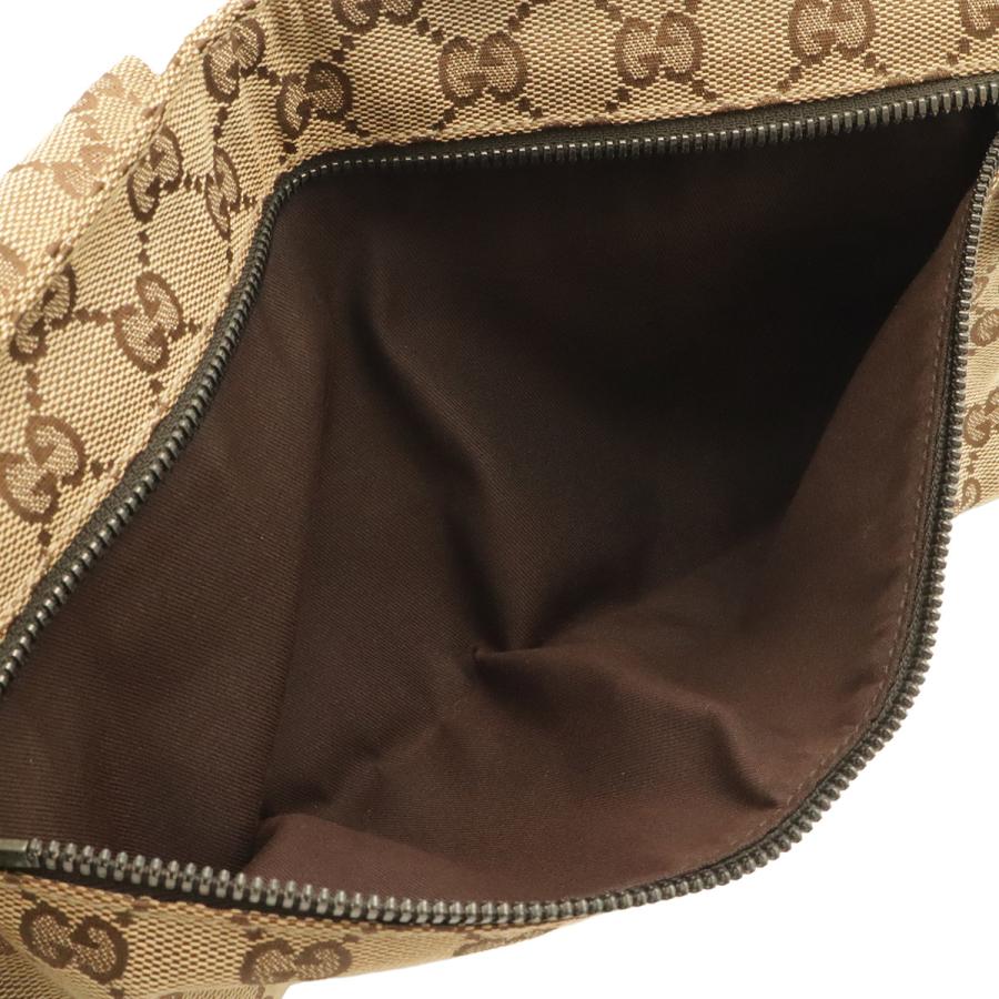 GUCCI グッチ GGキャンバス シェリーライン ボディバッグ ウエストポーチ ヒップバッグ レザー カーキベージュ ダークブラウン 茶 28566 | GUCCI | 05
