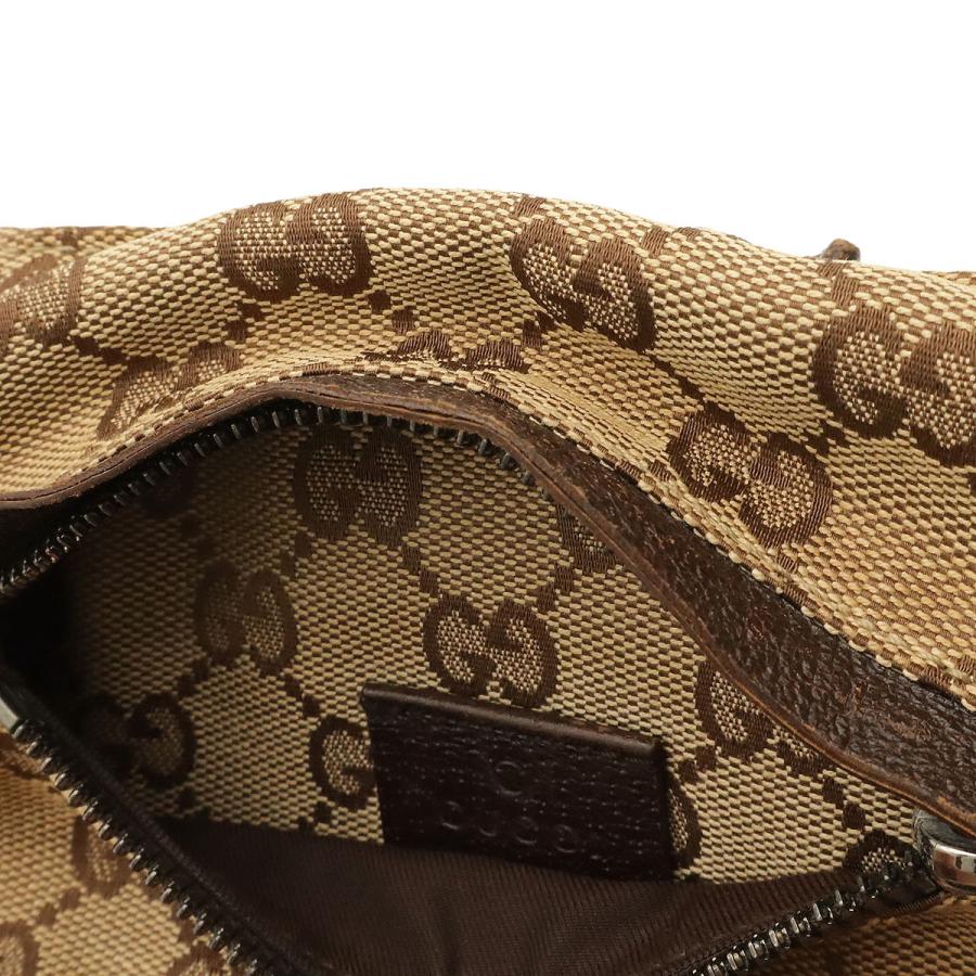 GUCCI グッチ GGキャンバス シェリーライン ボディバッグ ウエストポーチ ヒップバッグ レザー カーキベージュ ダークブラウン 茶 28566 | GUCCI | 06