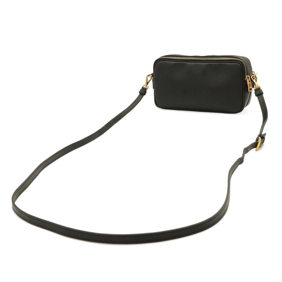 PRADA プラダ ロゴ ショルダーバッグ ショルダーポーチ ポシェット 2WAY クラッチバッグ レザー NERO 黒 ブラック 海外ブティック購入品 | PRADA | 01