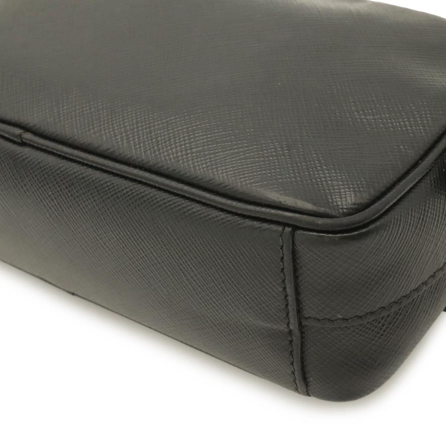 PRADA プラダ ロゴ ショルダーバッグ ショルダーポーチ ポシェット 2WAY クラッチバッグ レザー NERO 黒 ブラック 海外ブティック購入品 | PRADA | 02