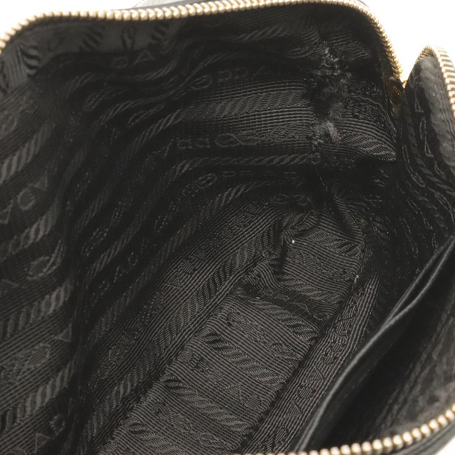 PRADA プラダ ロゴ ショルダーバッグ ショルダーポーチ ポシェット 2WAY クラッチバッグ レザー NERO 黒 ブラック 海外ブティック購入品 | PRADA | 05