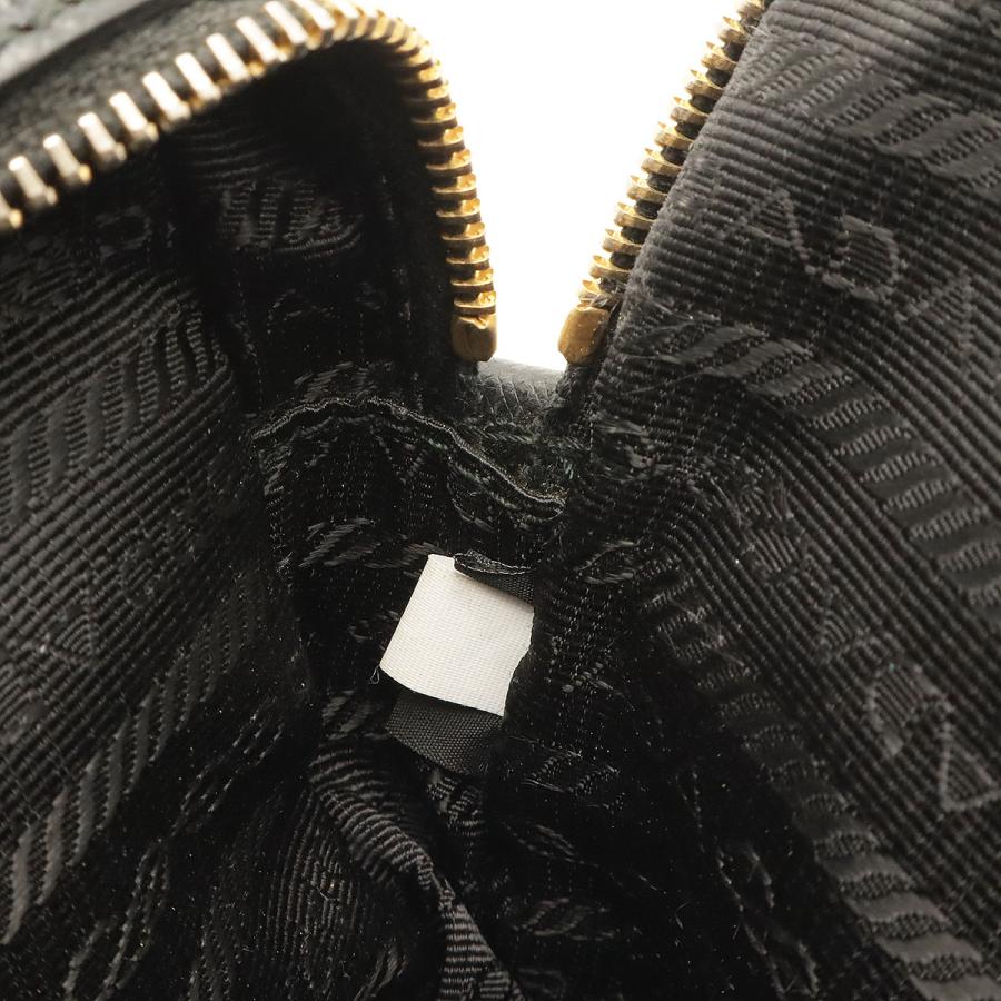 PRADA プラダ ロゴ ショルダーバッグ ショルダーポーチ ポシェット 2WAY クラッチバッグ レザー NERO 黒 ブラック 海外ブティック購入品 | PRADA | 07