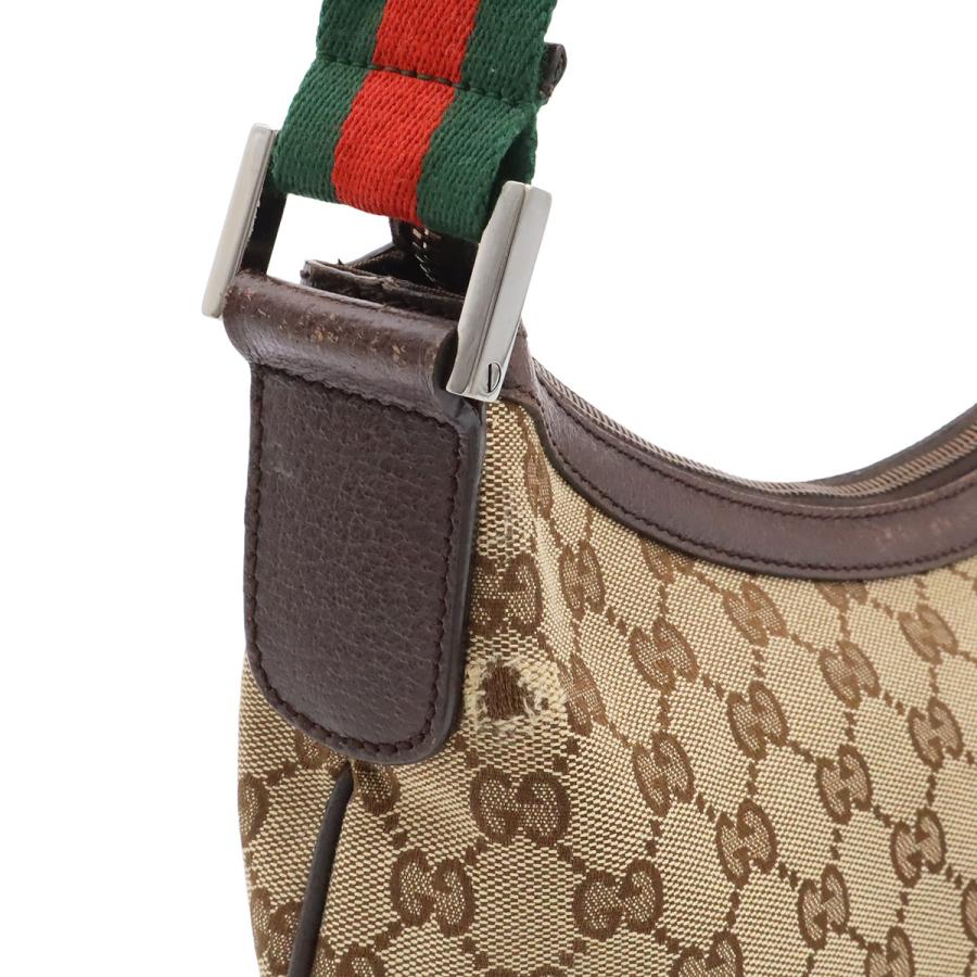 GUCCI グッチ GGキャンバス シェリーライン ショルダーバッグ 斜め掛け レザー カーキベージュ 茶 ダークブラウン グリーン レッド | GUCCI | 06