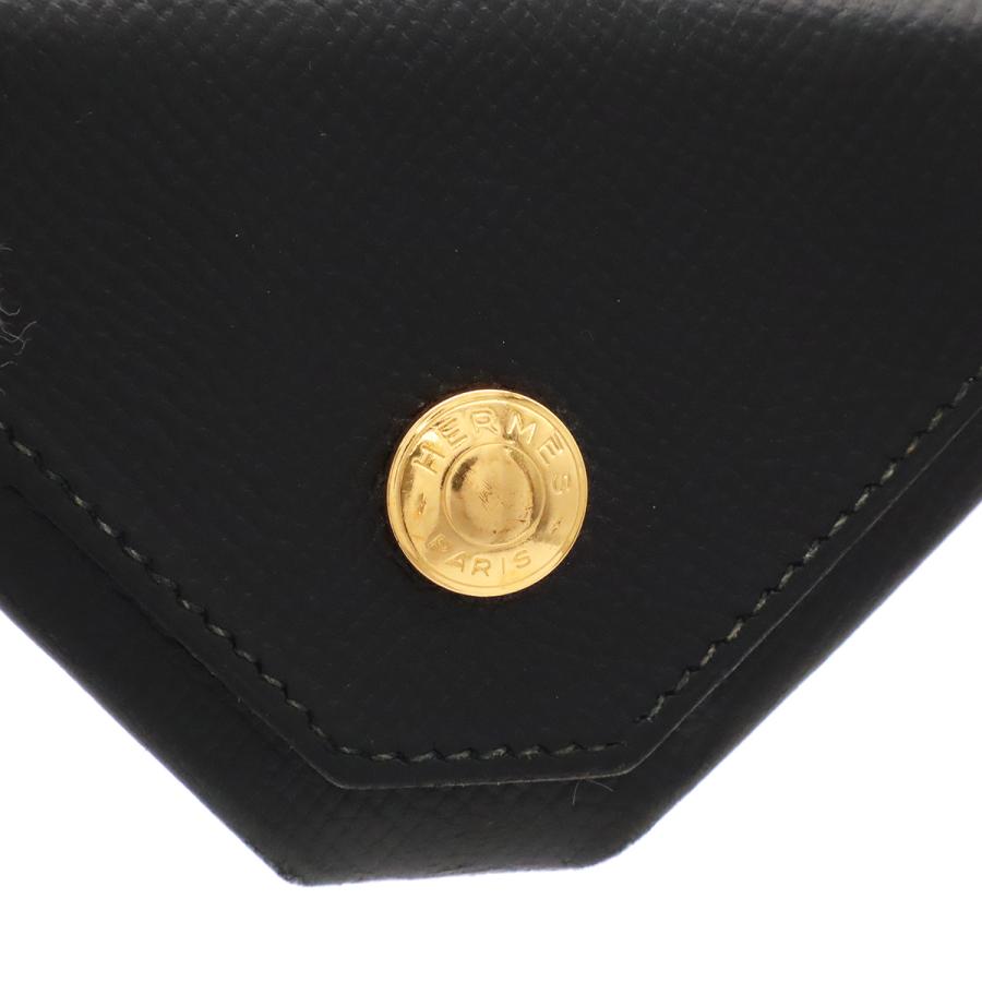 HERMES エルメス ル ヴァンキャトル ルヴァンキャトル コインケース 小銭入れ コインパース クシュベル レザー ブラック 黒 ゴールド金具 | HERMES | 04