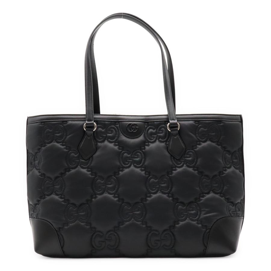 GUCCI グッチ GGマトラッセ トートバッグ ラージトート ショルダーバッグ セミショルダー ナイロン レザー ブラック 黒 631685 | GUCCI