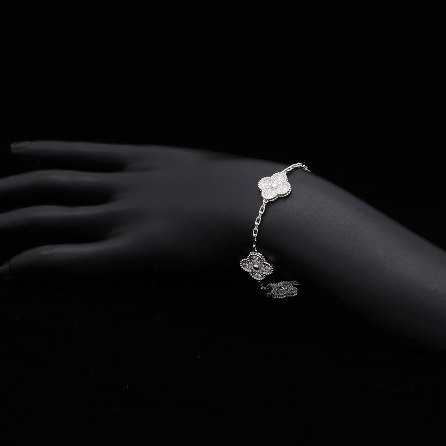 Van Cleef & Arpels ヴァン クリーフ & アーペル ヴィンテージアルハンブラ ブレスレット 5モチーフ K18WG D2.41ct VCARA41500 | Van Cleef ＆ Arpels | 04