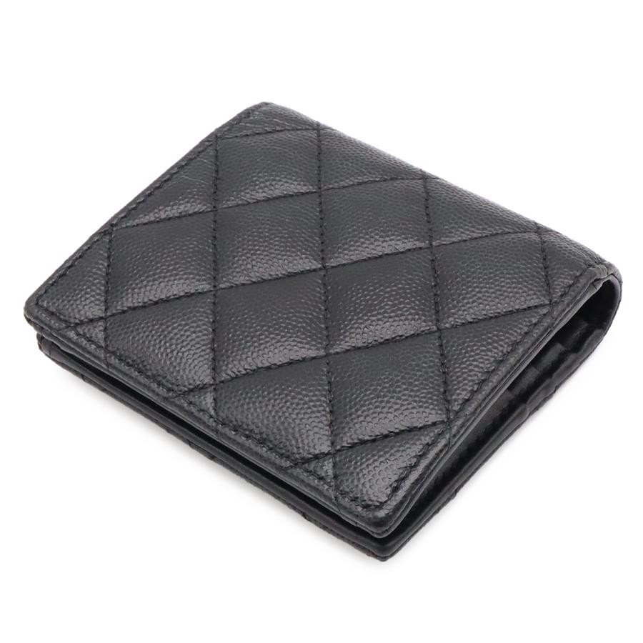 CHANEL シャネル メティエダールコレクション マトラッセ ココマーク コンパクトウォレット 2つ折財布 二つ折り キャビアスキン ブラック | CHANEL | 01