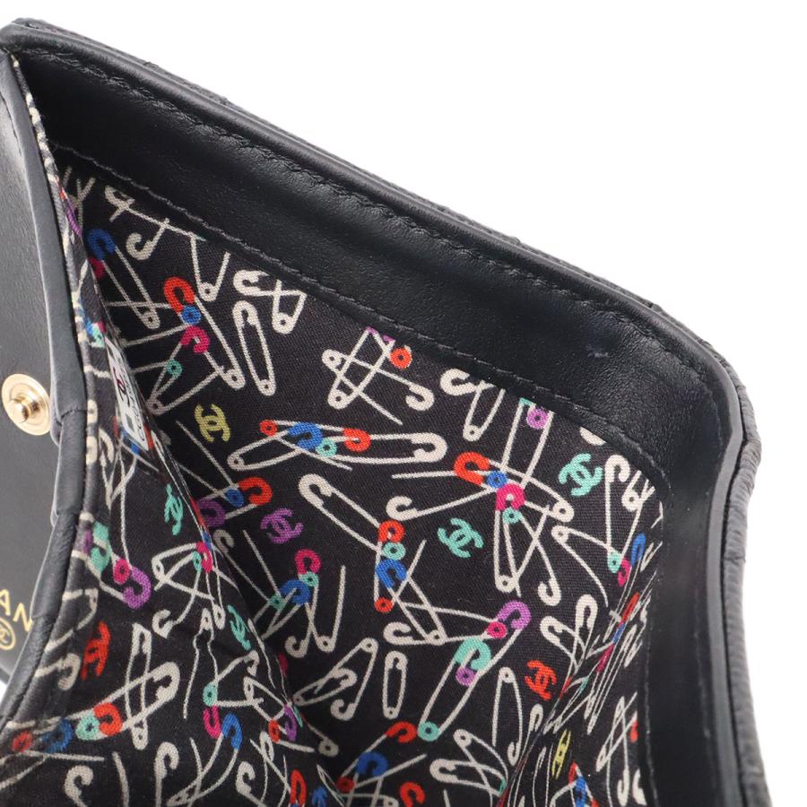 CHANEL シャネル メティエダールコレクション マトラッセ ココマーク コンパクトウォレット 2つ折財布 二つ折り キャビアスキン ブラック | CHANEL | 06
