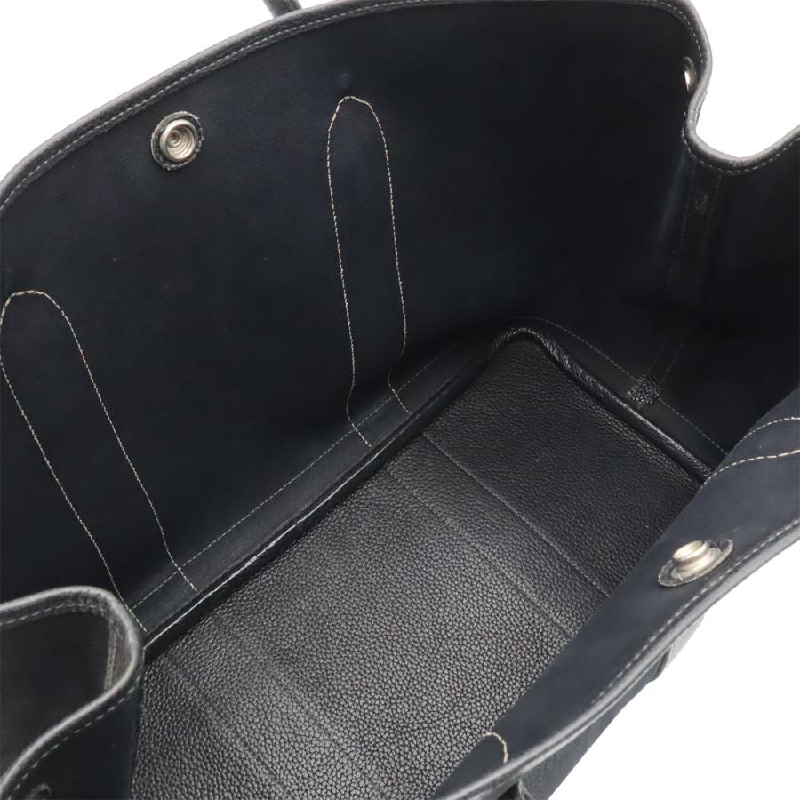 HERMES エルメス ガーデンパーティPM トートバッグ ハンドバッグ ショルダーバッグ トワルオフィシエ レザー ブラック 黒 シルバー金具 | HERMES | 04