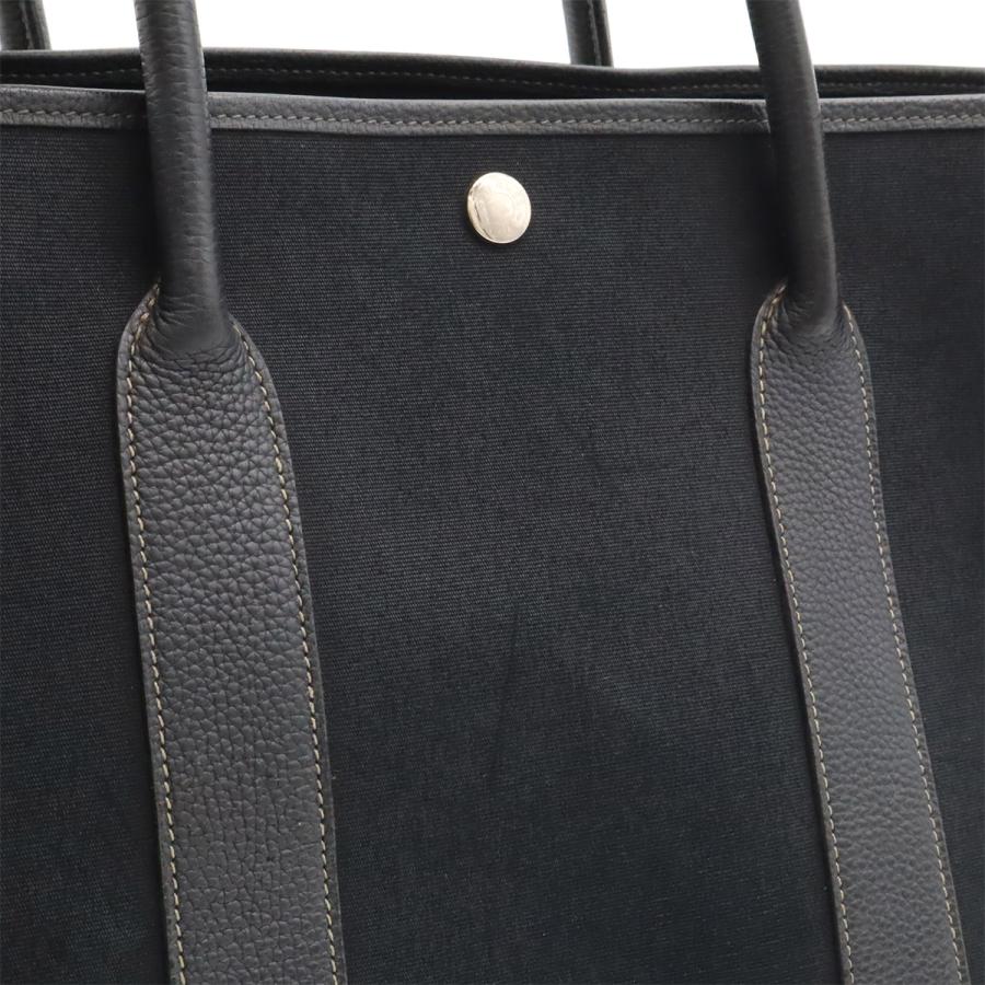 HERMES エルメス ガーデンパーティPM トートバッグ ハンドバッグ ショルダーバッグ トワルオフィシエ レザー ブラック 黒 シルバー金具 | HERMES | 06