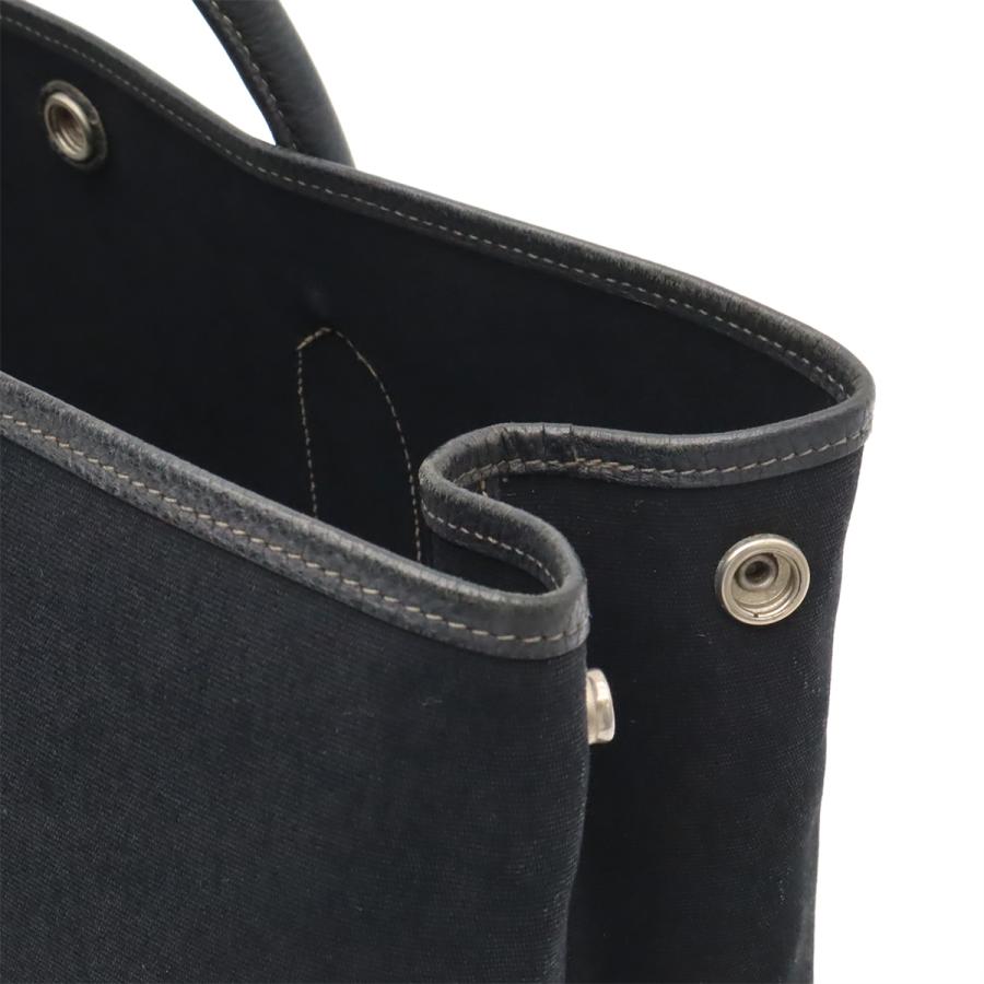 HERMES エルメス ガーデンパーティPM トートバッグ ハンドバッグ ショルダーバッグ トワルオフィシエ レザー ブラック 黒 シルバー金具 | HERMES | 07