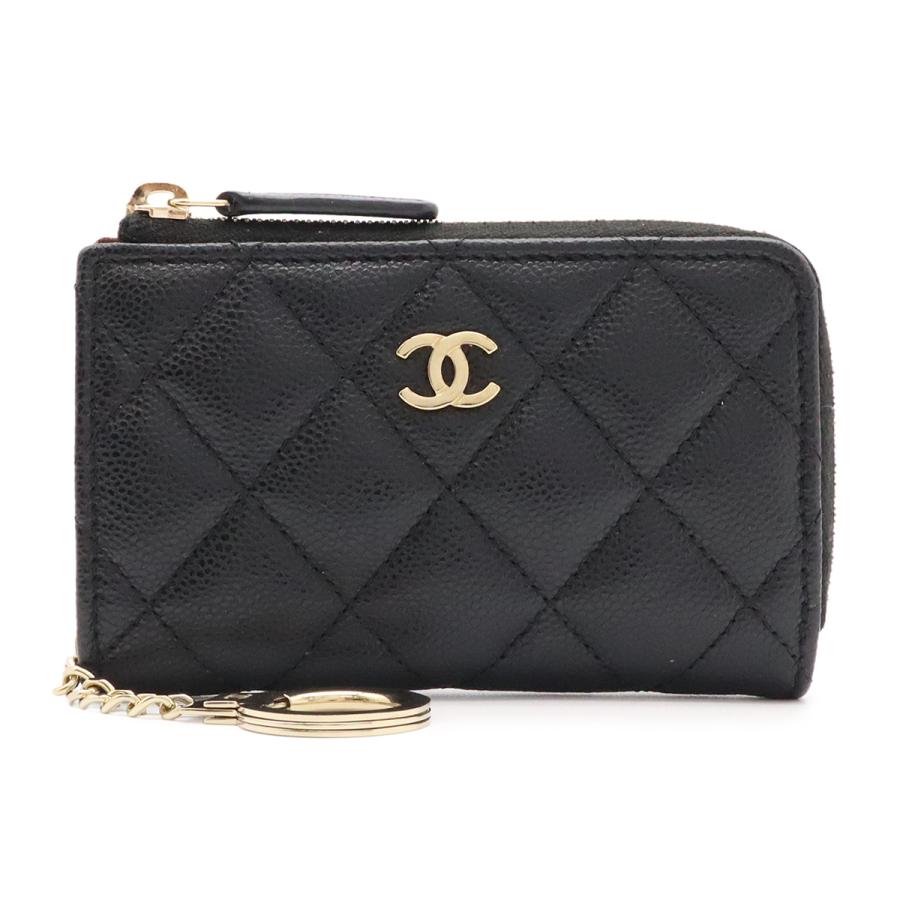 CHANEL シャネル マトラッセ ココマーク コインケース 小銭入れ キーリング L字ファスナー キャビアスキン レザー ブラック 黒 | CHANEL