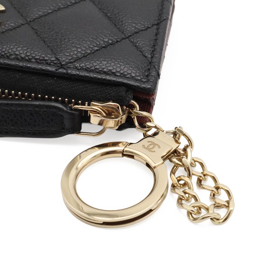CHANEL シャネル マトラッセ ココマーク コインケース 小銭入れ キーリング L字ファスナー キャビアスキン レザー ブラック 黒 | CHANEL | 04