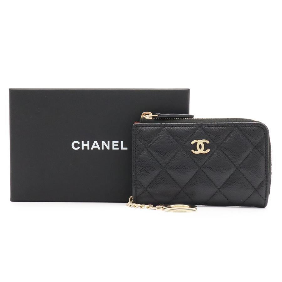CHANEL シャネル マトラッセ ココマーク コインケース 小銭入れ キーリング L字ファスナー キャビアスキン レザー ブラック 黒 | CHANEL | 06