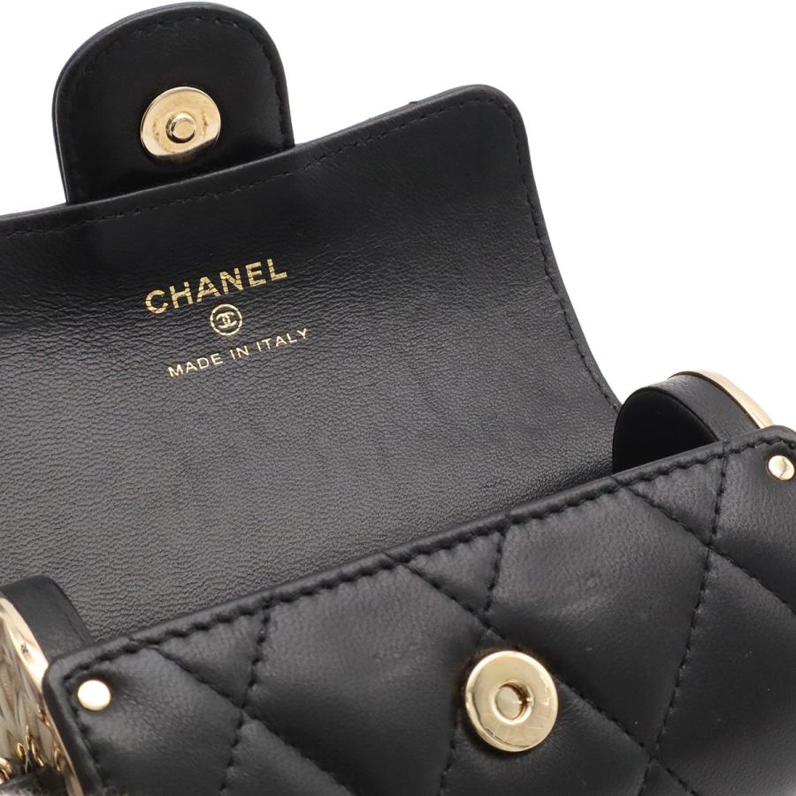 CHANEL シャネル マトラッセ チェーンショルダーバッグ ショルダーポーチ ポシェット カードホルダー レザー ブラック 黒 ゴールド金具 | CHANEL | 06