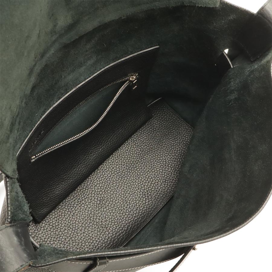 LOEWE ロエベ アナグラム ベルト コレクション メッセンジャー ベルト ショルダーバッグ レザー ブラック 黒 シルバー金具 | LOEWE | 06