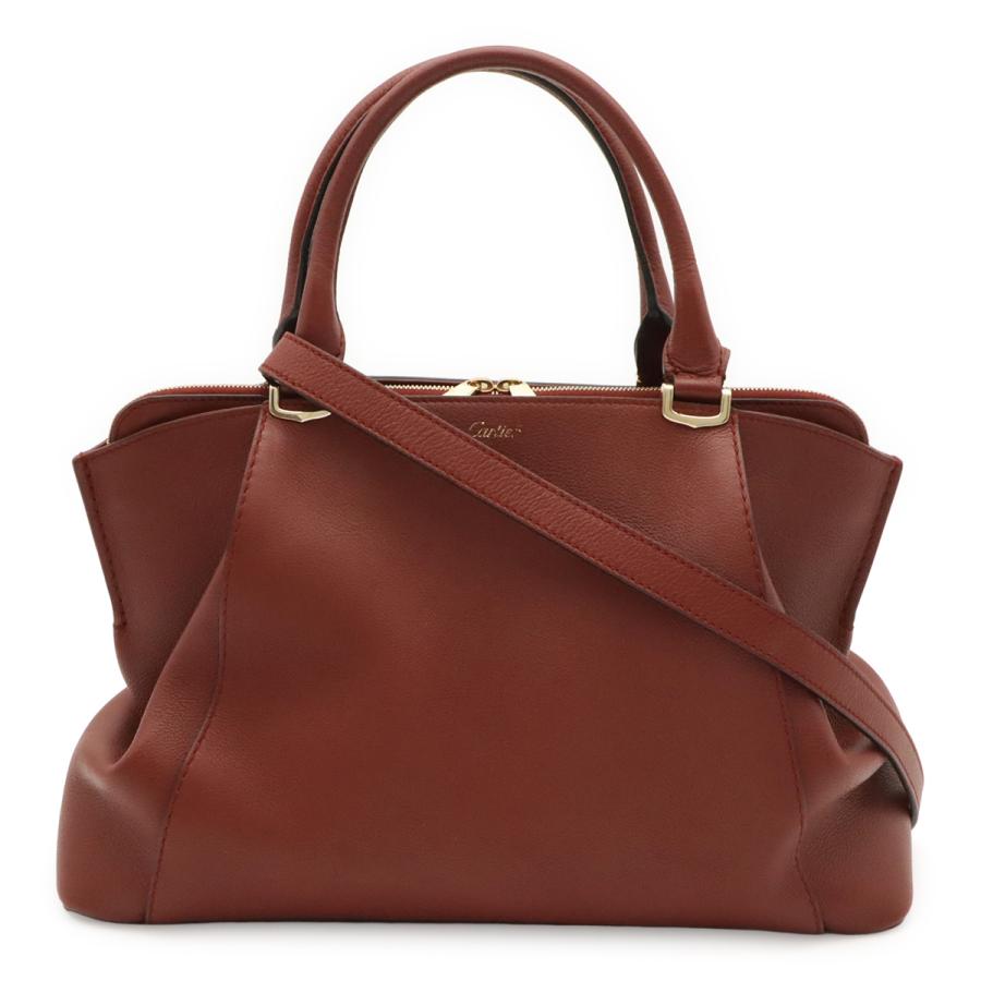 Cartier カルティエ C ドゥ カルティエ ハンドバッグ 2WAY ショルダーバッグ 斜め掛け レザー ボルドー ゴールド金具 L1001829 | Cartier