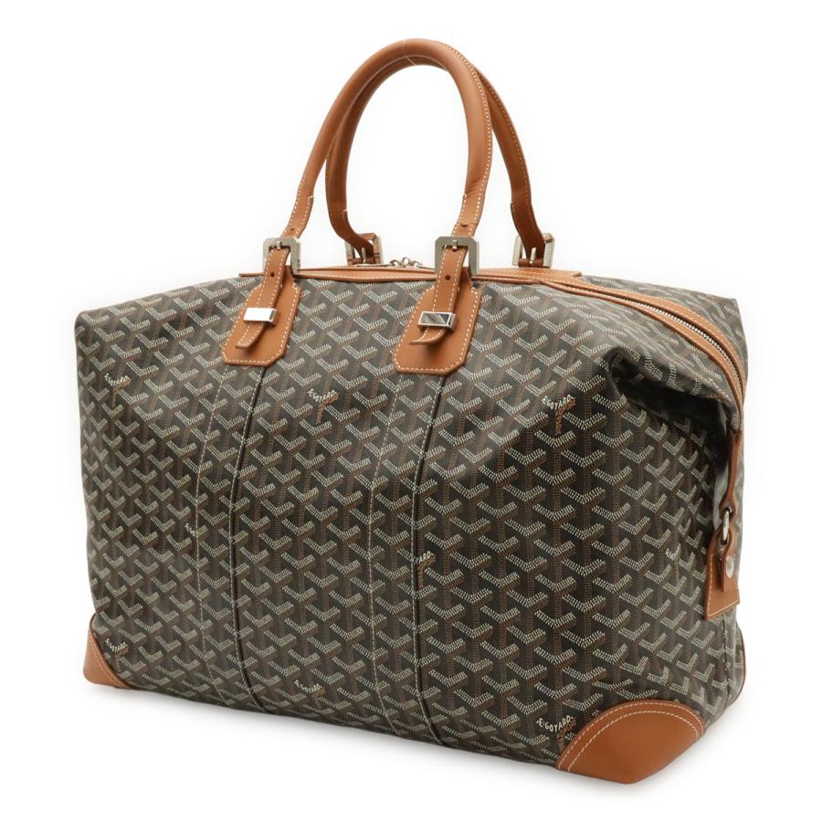 GOYARD ゴヤール ボーイング45 ボストンバッグ ヘリンボーン柄 PVC ブラック 黒 ブラウン 茶 シルバー金具 ストラップ欠品 | GOYARD | 01
