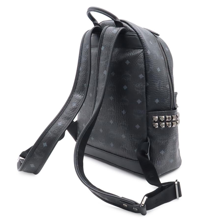 MCM エムシーエム スターク ヴィセトス ロゴグラム バックパック リュックサック スタッズ コーティングキャンバス ブラック 黒 | MCM | 01