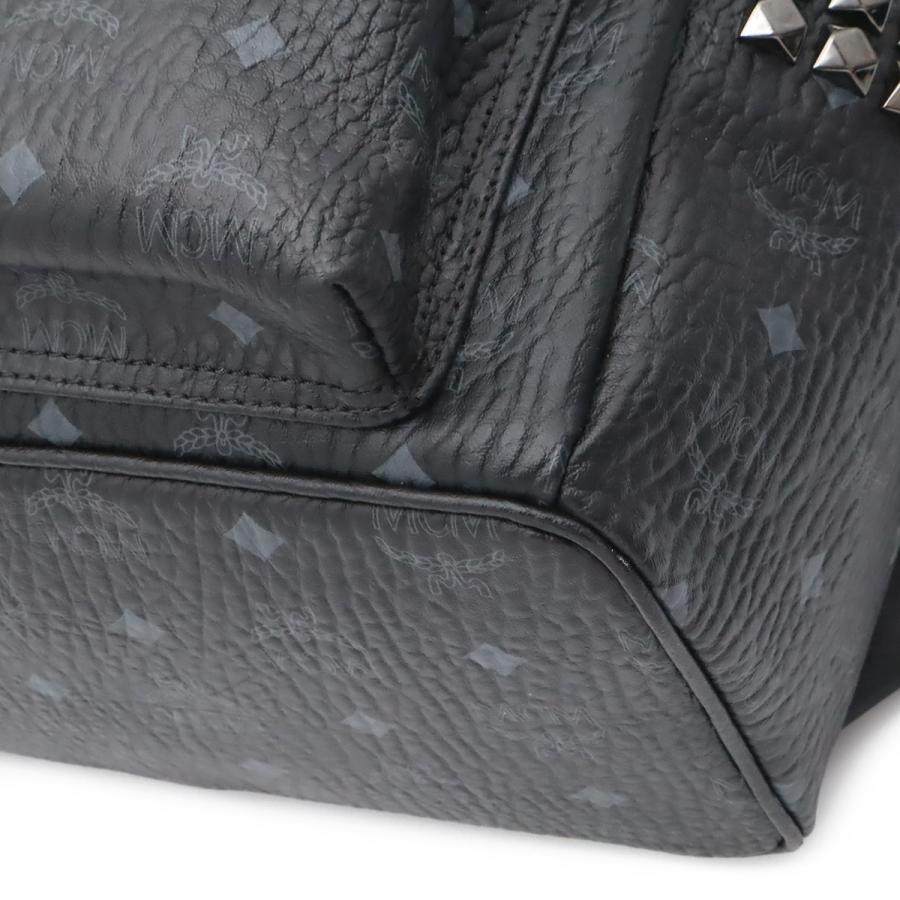 MCM エムシーエム スターク ヴィセトス ロゴグラム バックパック リュックサック スタッズ コーティングキャンバス ブラック 黒 | MCM | 02