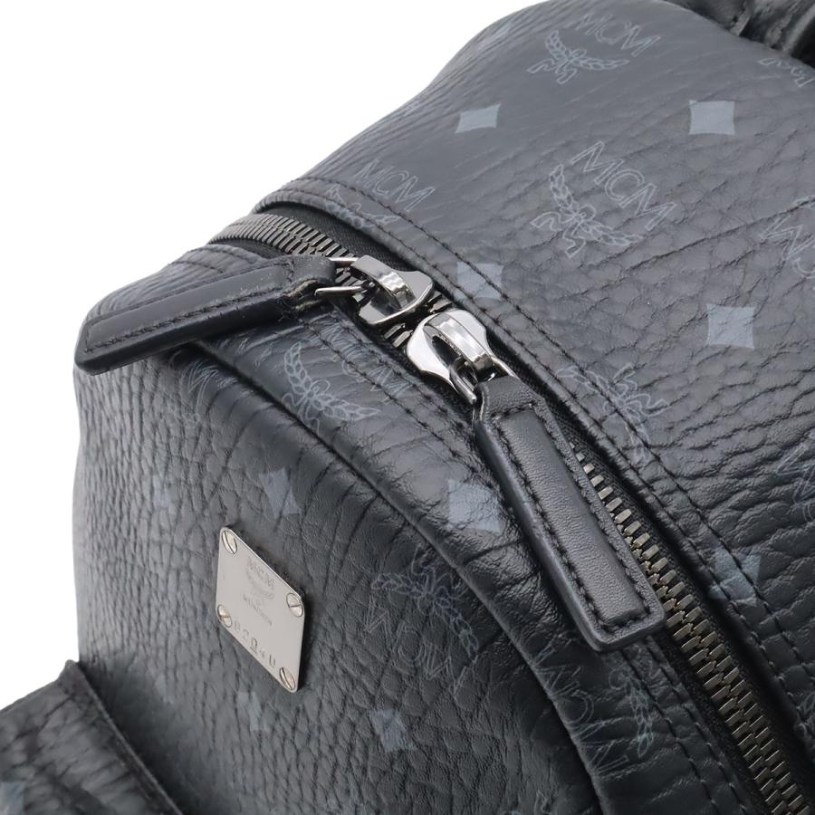 MCM エムシーエム スターク ヴィセトス ロゴグラム バックパック リュックサック スタッズ コーティングキャンバス ブラック 黒 | MCM | 06