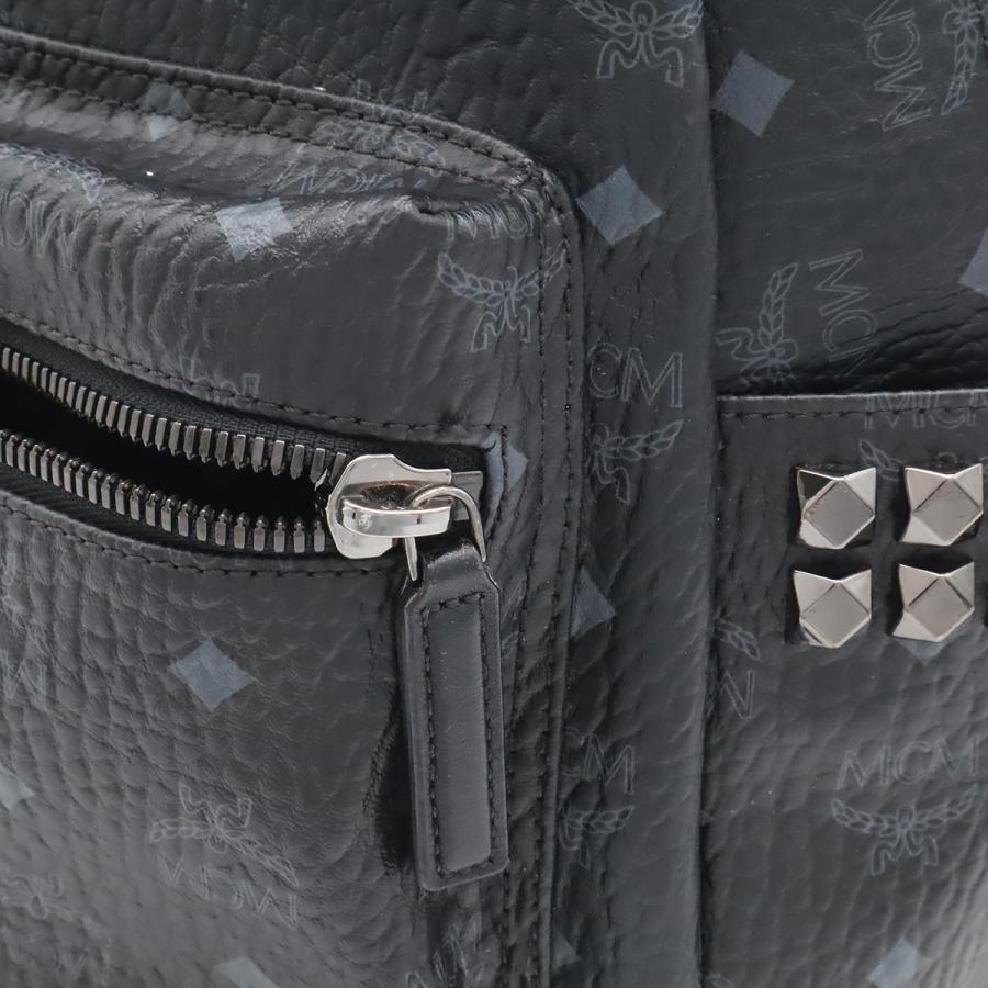 MCM エムシーエム スターク ヴィセトス ロゴグラム バックパック リュックサック スタッズ コーティングキャンバス ブラック 黒 | MCM | 07