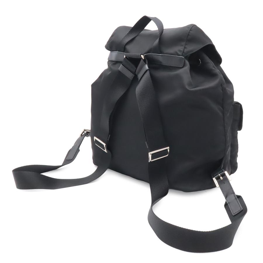 PRADA プラダ トライアングルロゴ バックパック リュックサック デイパック ナイロン レザー NERO 黒 ブラック シルバー金具 1BZ811 | PRADA | 01