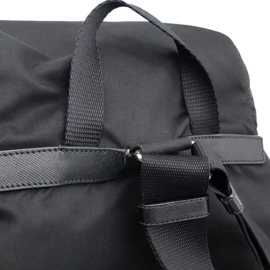 PRADA プラダ トライアングルロゴ バックパック リュックサック デイパック ナイロン レザー NERO 黒 ブラック シルバー金具 1BZ811 | PRADA | 03
