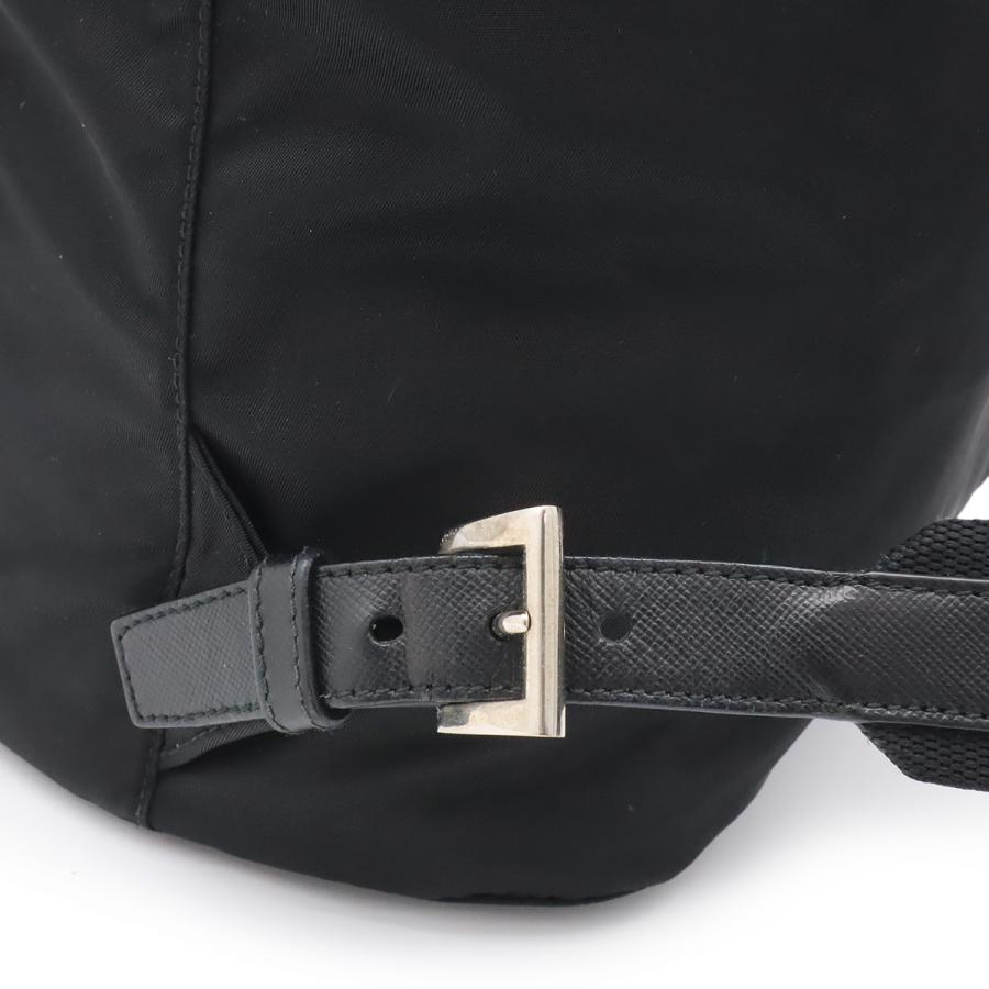 PRADA プラダ トライアングルロゴ バックパック リュックサック デイパック ナイロン レザー NERO 黒 ブラック シルバー金具 1BZ811 | PRADA | 04
