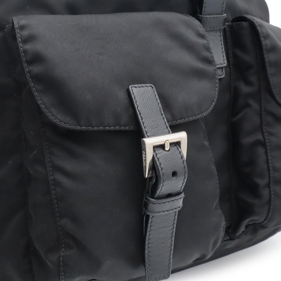 PRADA プラダ トライアングルロゴ バックパック リュックサック デイパック ナイロン レザー NERO 黒 ブラック シルバー金具 1BZ811 | PRADA | 07