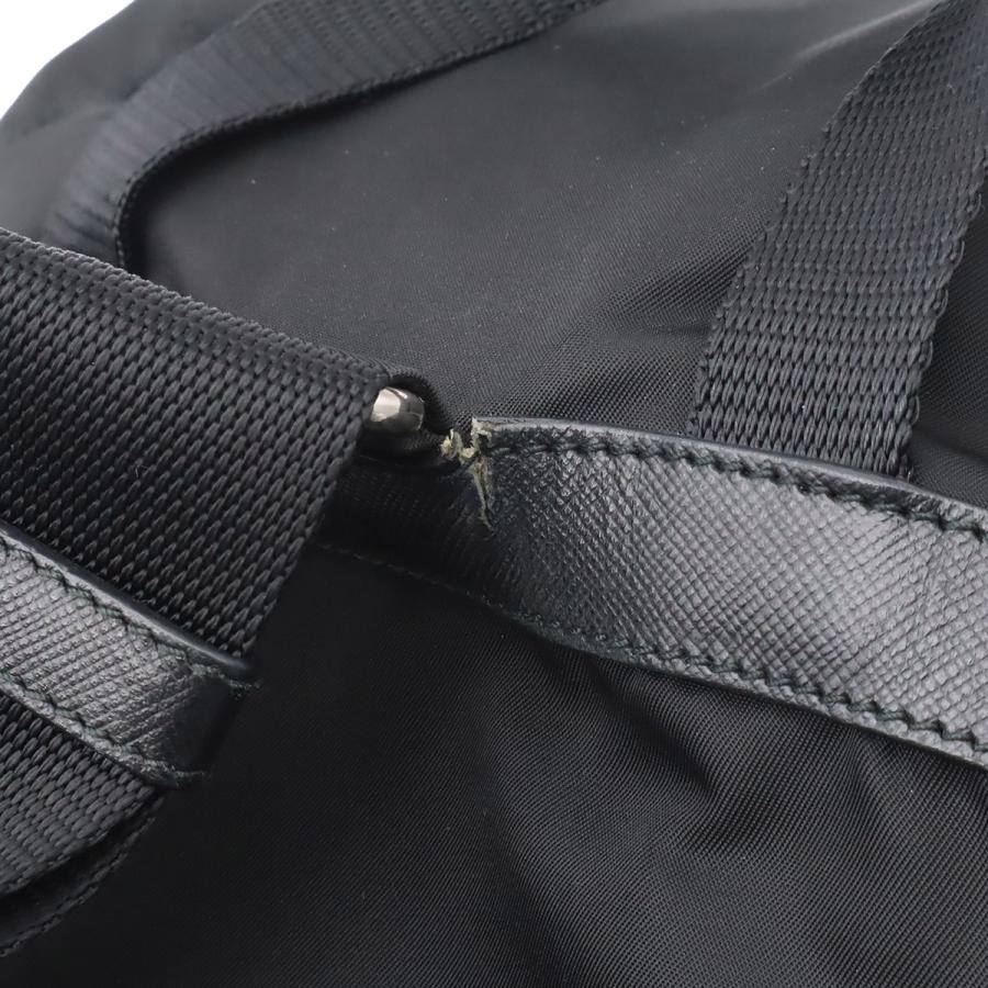 PRADA プラダ トライアングルロゴ バックパック リュックサック デイパック ナイロン レザー NERO 黒 ブラック シルバー金具 1BZ811 | PRADA | 08