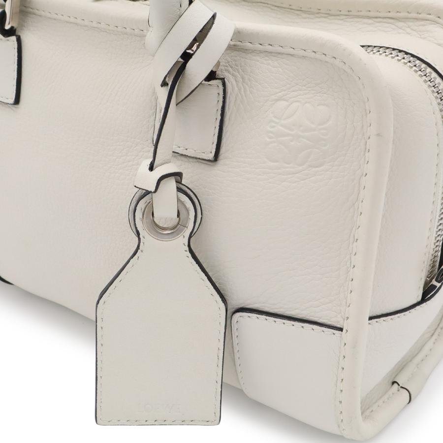 LOEWE ロエベ アマソナ23 アナグラム ハンドバッグ ミニボストン 2WAY ショルダーバッグ 斜め掛け レザー ホワイト 白 シルバー金具 | LOEWE | 08