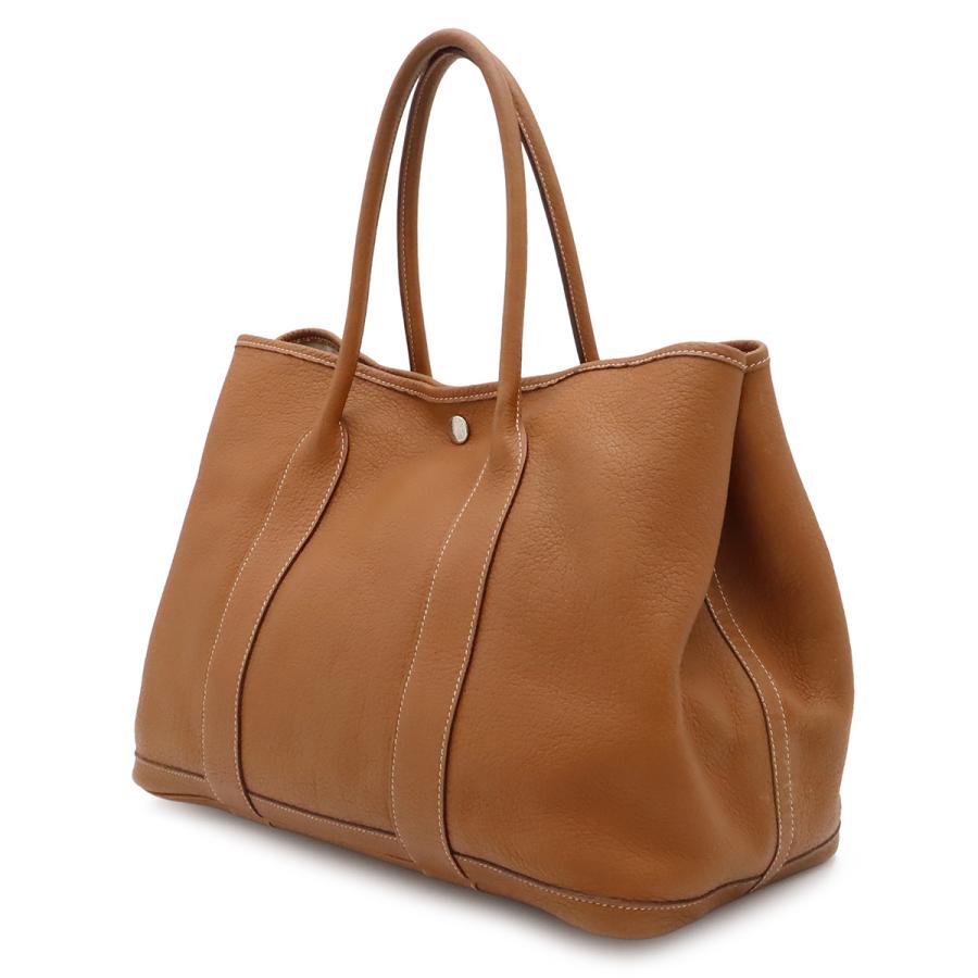 HERMES エルメス ガーデンパーティPM トートバッグ ハンドバッグ ネゴンダ レザー キャメル ライトブラウン シルバー金具 □K刻印 | HERMES | 01