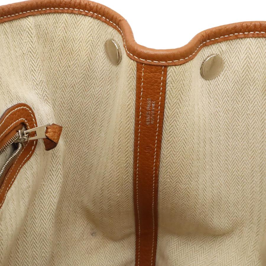 HERMES エルメス ガーデンパーティPM トートバッグ ハンドバッグ ネゴンダ レザー キャメル ライトブラウン シルバー金具 □K刻印 | HERMES | 05
