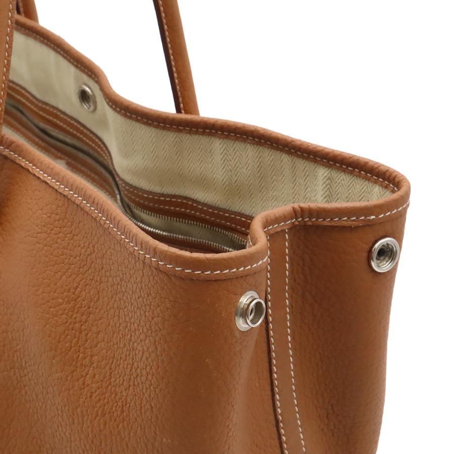 HERMES エルメス ガーデンパーティPM トートバッグ ハンドバッグ ネゴンダ レザー キャメル ライトブラウン シルバー金具 □K刻印 | HERMES | 06