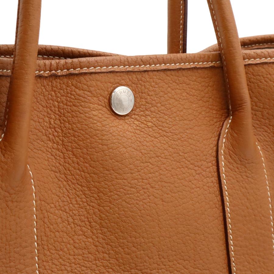 HERMES エルメス ガーデンパーティPM トートバッグ ハンドバッグ ネゴンダ レザー キャメル ライトブラウン シルバー金具 □K刻印 | HERMES | 08