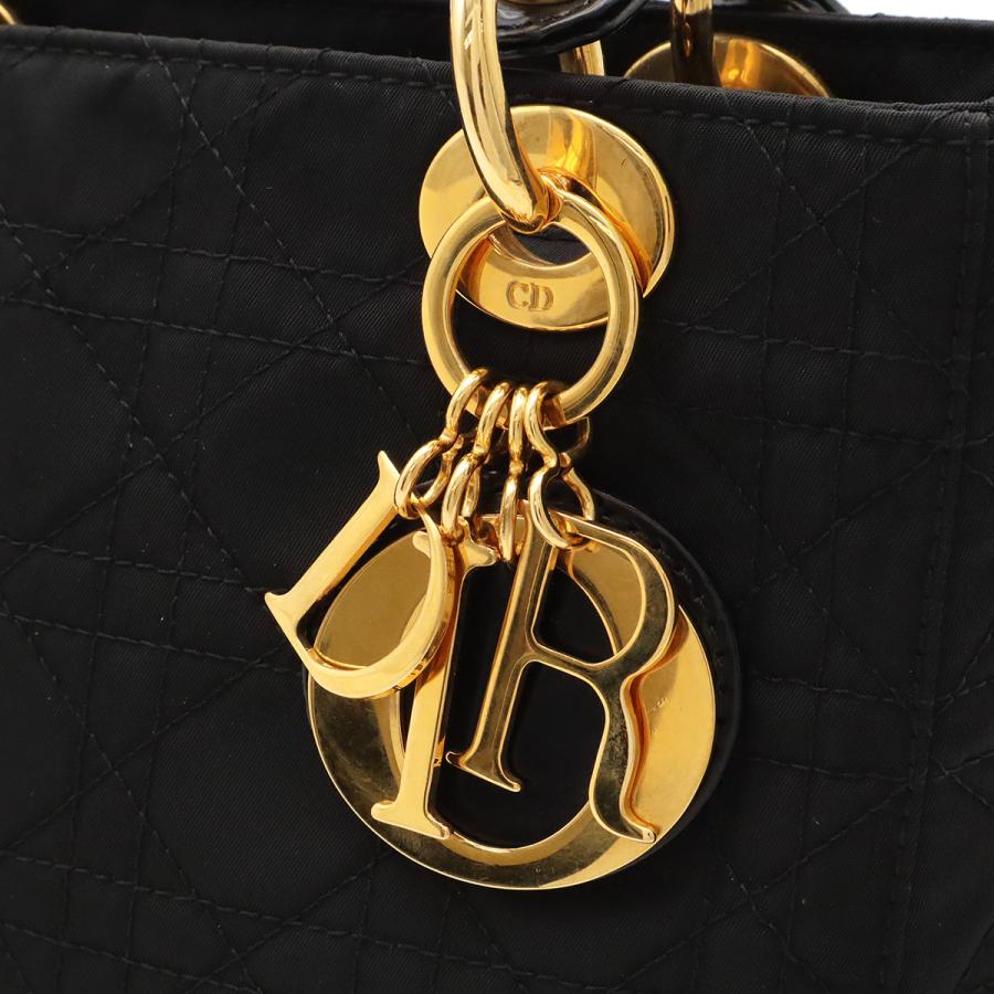 Christian Dior クリスチャン ディオール レディディオール カナージュ ハンドバッグ トートバッグ ナイロン レザー ブラック 黒 | Christian Dior | 04