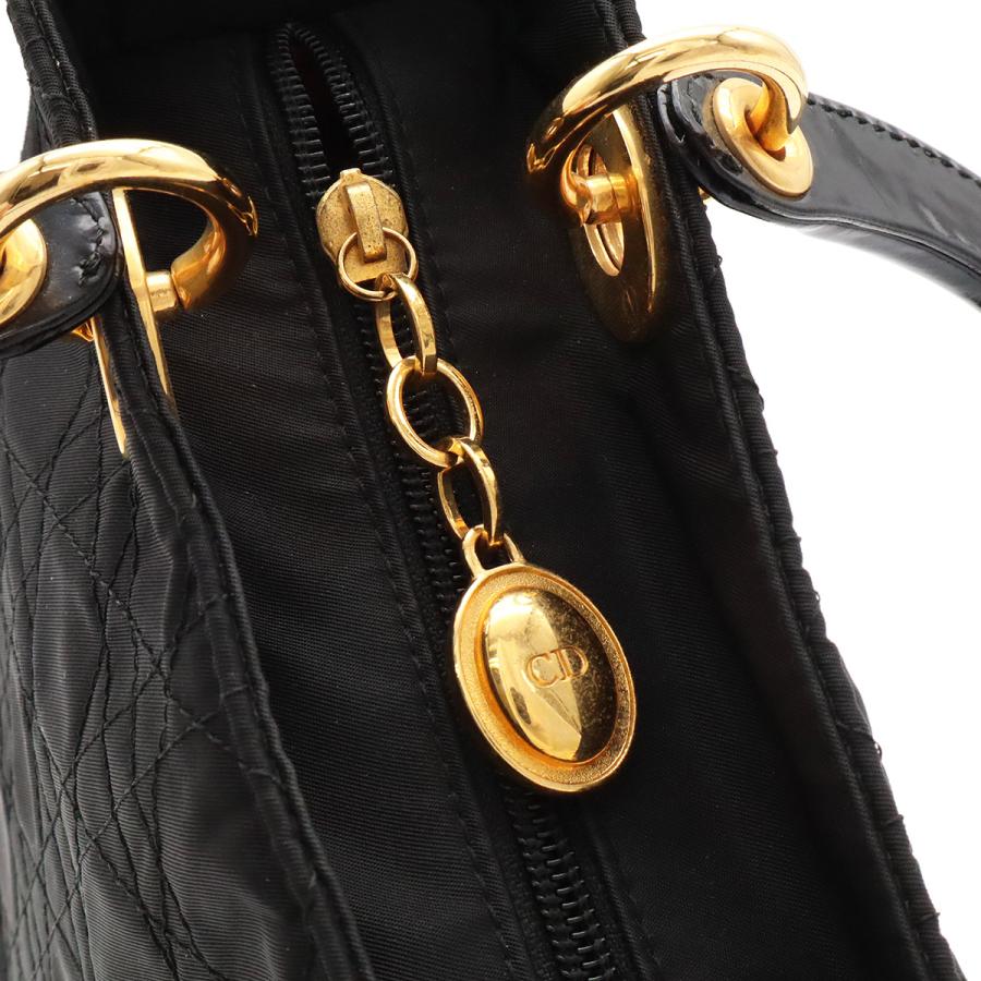 Christian Dior クリスチャン ディオール レディディオール カナージュ ハンドバッグ トートバッグ ナイロン レザー ブラック 黒 | Christian Dior | 05
