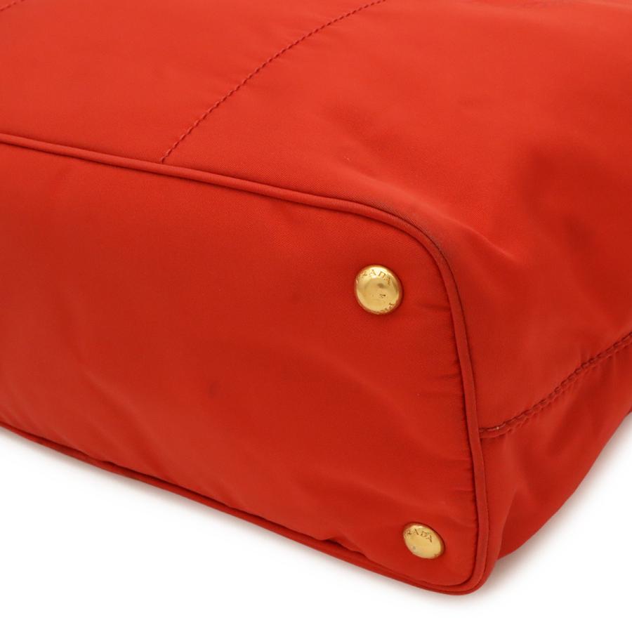 PRADA プラダ ロゴ トートバッグ ショルダーバッグ ナイロン レザー レッド 赤 ゴールド金具 | PRADA | 02
